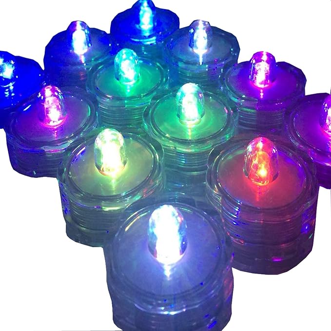 Bright LED Floral Tea Light Submersible Lights for Party Wedding (RGB(Changing Color), 60 Pack)-VerdiqueGarden
