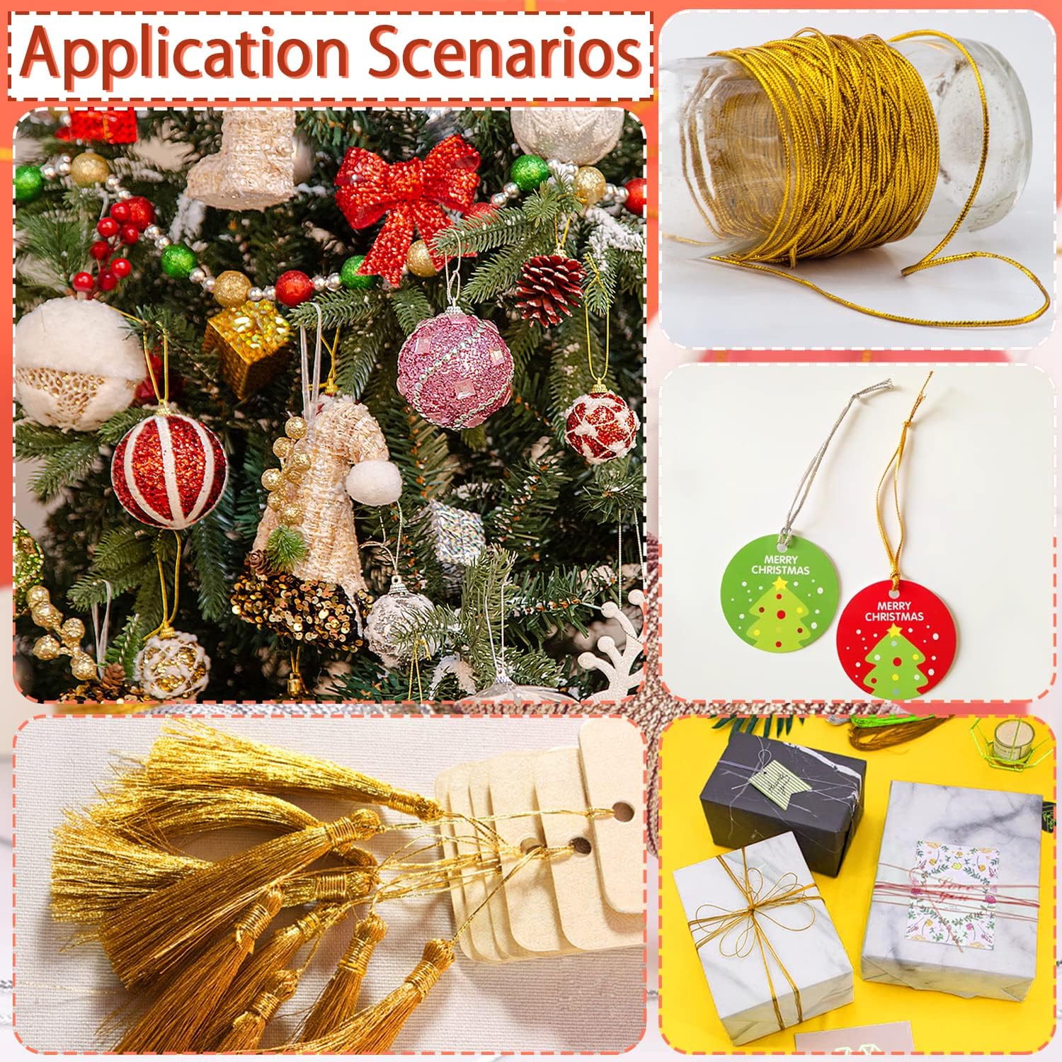 Anvin Metallic Bakers Twine - 328 Yards, Pack of 3 (Gold, Silver, Rose Gold) for Arts & Crafts, DIY Tags & Ornaments-VerdiqueGarden