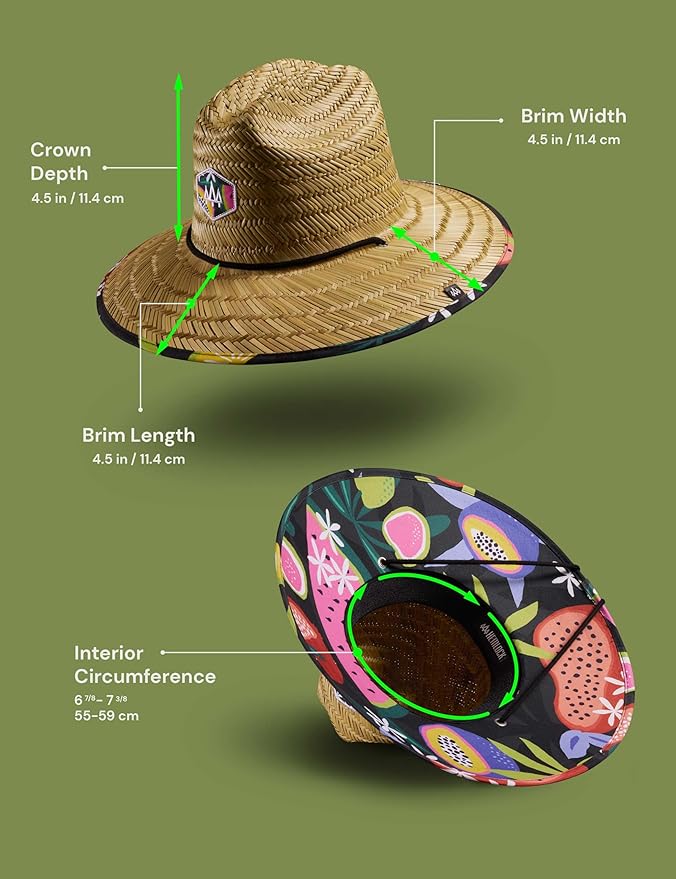 Straw Hat for Men & Women | Lifeguard Hat, Beach Hat & Sun Hat | UPF 50+ Wide Brim for Sun Protection | One Size | Hemlock-VerdiqueGarden