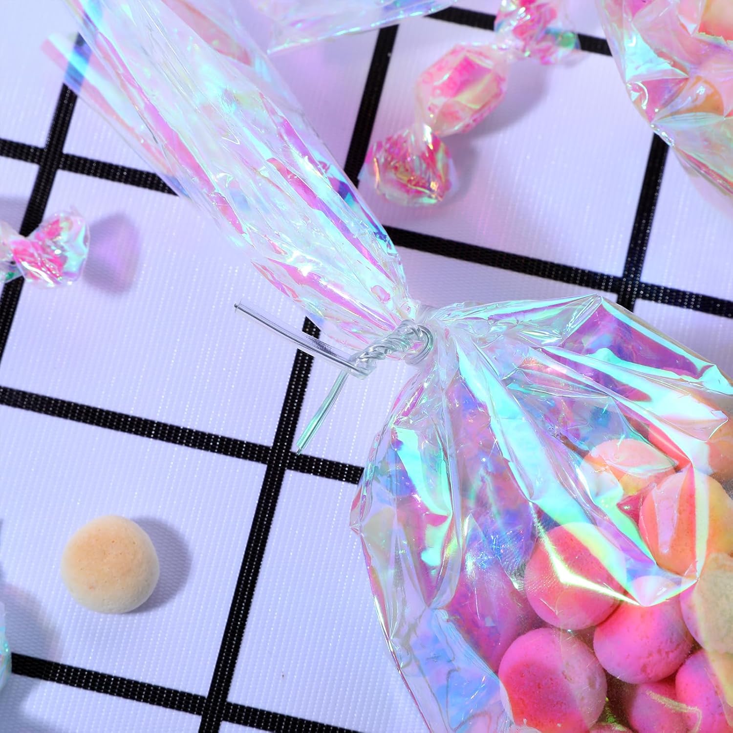 100 Piece 4 inches Cear Metal Twist Ties, Metallic Twist Cable Cord Wire Ties Reusable Plastic Wire Twists Tie for Bread, Cello, Candy, Coffee Bags & More-VerdiqueGarden