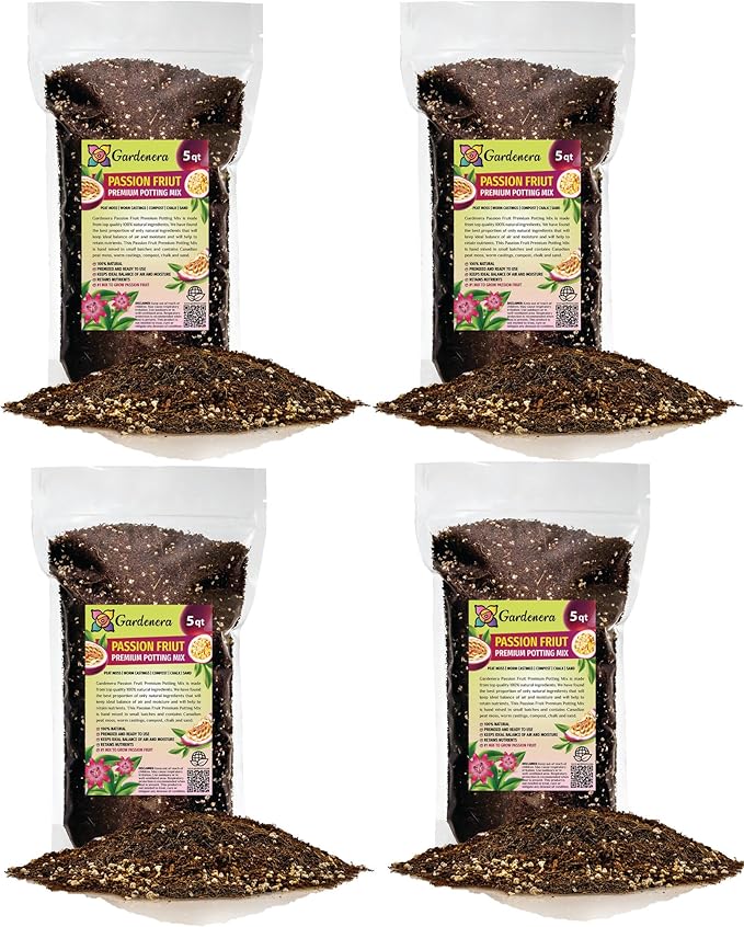 Premium Passion Fruit Potting Soil Mix - Perfect Balance of Nutrients, Drainage, and Aeration for Thriving Passion Fruit Vines - 20 Quart-VerdiqueGarden