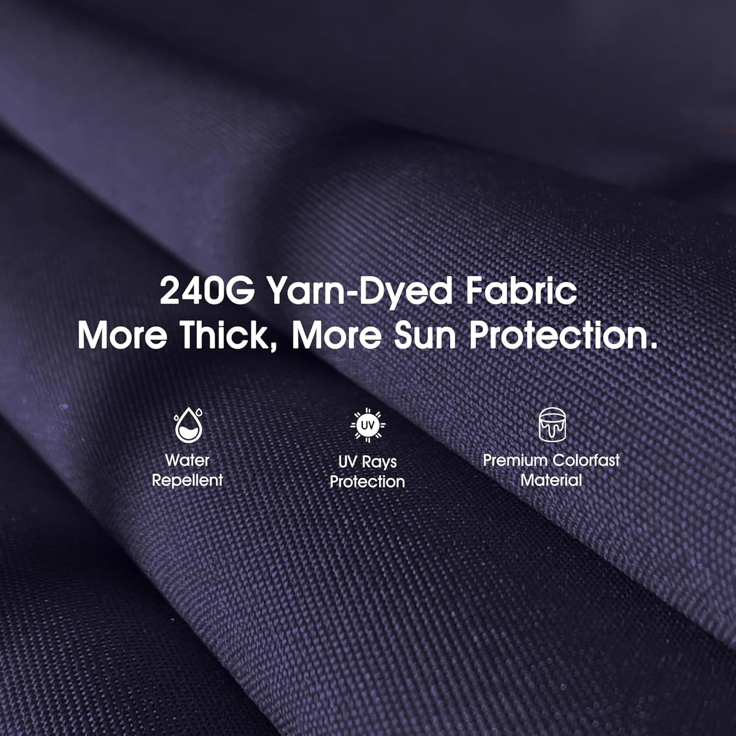 PURPLE LEAF 3-Seat Deluxe Outdoor Patio Porch Swing with Weather Resistant Steel Frame, Adjustable Tilt Canopy, Cushions and Pillow Included, Navy Blue-VerdiqueGarden