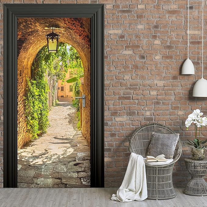 Door Wallpaper Self-Adhesive Door Poster 3D Door Picture - Gang in Tuscany - Door Film Photo Wallpaper Premium PVC Waterproof Door Sticker Wall Sticker for Bedroom Living Room Door Decoration Stickers-VerdiqueGarden