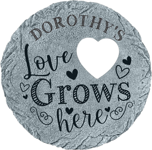 Let's Make Memories Personalized Garden Stone - Resin - Custom Garden Décor - Heart Stepping Stone - for Dad - for Father's Day-VerdiqueGarden