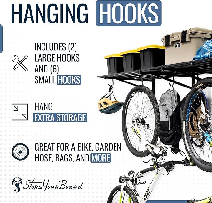 StoreYourBoard 2-Pack Heavy Duty Wall Shelves – Wall-Mounted Garage Storage Shelving and Organization for Sheds, Closets, or Utility Rooms – Holds 200 lbs, 2ft x 4ft, Black-VerdiqueGarden