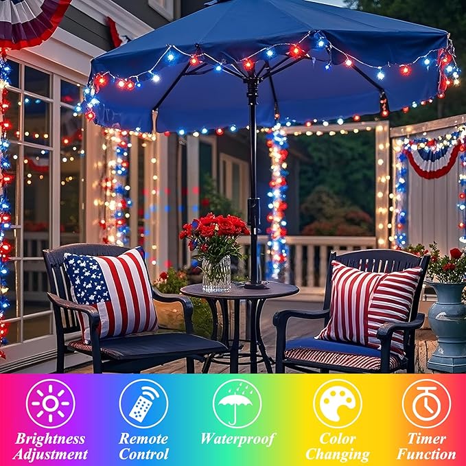 LitHome Color Changing Christmas Lights, 34 Colors 66Ft 200 LED Christmas String Lights with Remote Timer, Connectable Plug in Halloween String Light Outdoor for Xmas Tree Indoor Party Fall Decoration-VerdiqueGarden
