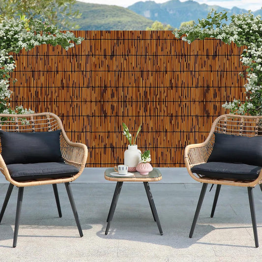 Natural Bamboo Reed Fence, 4FT x 16.4FT,Bamboo Privacy Screen for Garden, Decorative Fence for Outdoor Privacy Screening, Sun Blocking, Decorative Divider, Brown-VerdiqueGarden