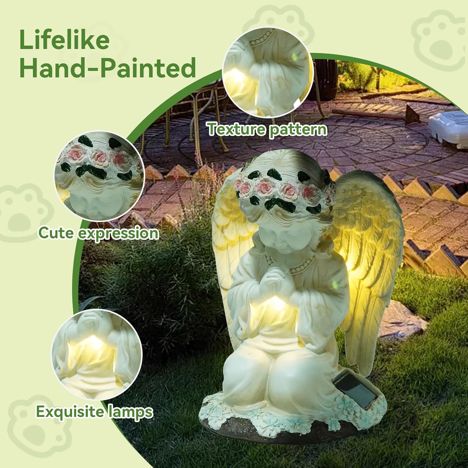 Solar Angel Garden Statues with LED Lights, Outdoor Decor for Patio Yard Balcony - Unique Housewarming Birthday Gifts for Women Mom Grandma-VerdiqueGarden