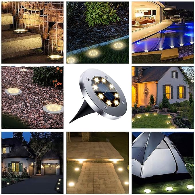 Solar Ground Lights, Waterproof Solar Garden Lights, Upgraded Outdoor Garden Waterproof Bright in-Ground Lights, Landscape Lights for Pathway,Yard,Deck,Lawn,Patio,Walkway (16 Pack Warm Light)-VerdiqueGarden