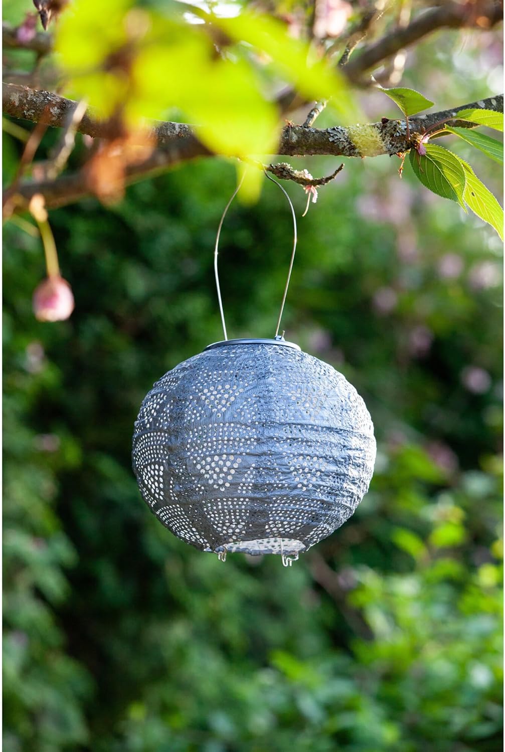 Allsop Home Garden 32026 Soji Stella Globe 8-in. Tyvek Solar Lantern (Metallic Blue)-VerdiqueGarden