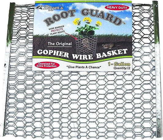 Digger’s 1-Gallon Heavy-Duty Wire Basket - Gopher Wire Basket for Perennials & Vegetables (12 Baskets)-VerdiqueGarden