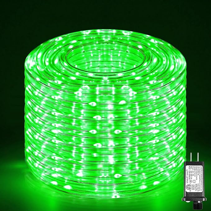 100FT 300 LED Rope Lights for Outside, St. Patrick Day String Lights Indoor with Waterproof 8 Modes, Connectable Plug in Fairy Twinkle Lights for Outdoor Patio Pool Party Holiday Decorations, Green-VerdiqueGarden