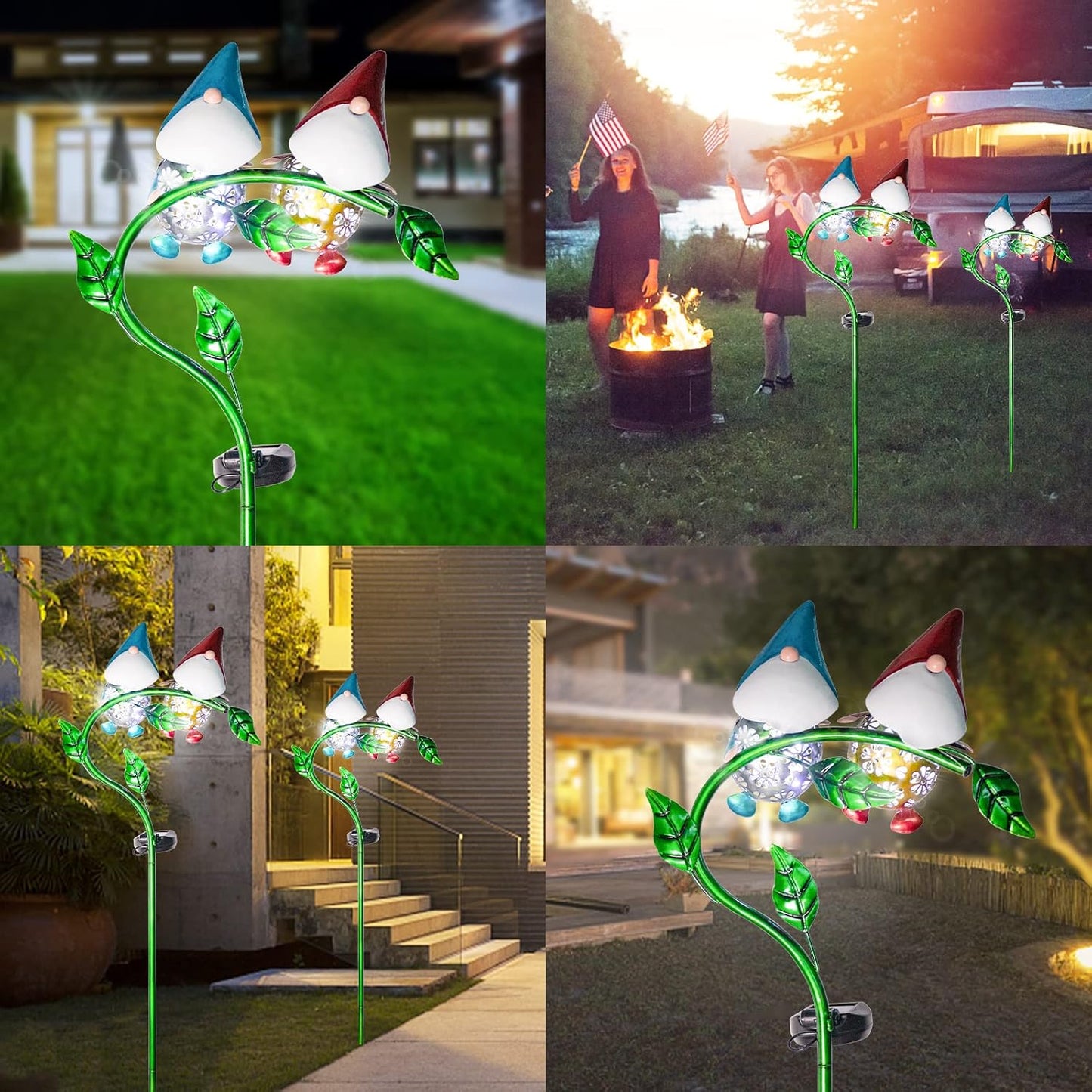 Bshine Outdoor Solar Garden Decor Fairy Man Light, Waterproof LED Metal Stake Yard Art for Backyard, Pathway, Lawn Ornaments, Gift for Mom-VerdiqueGarden