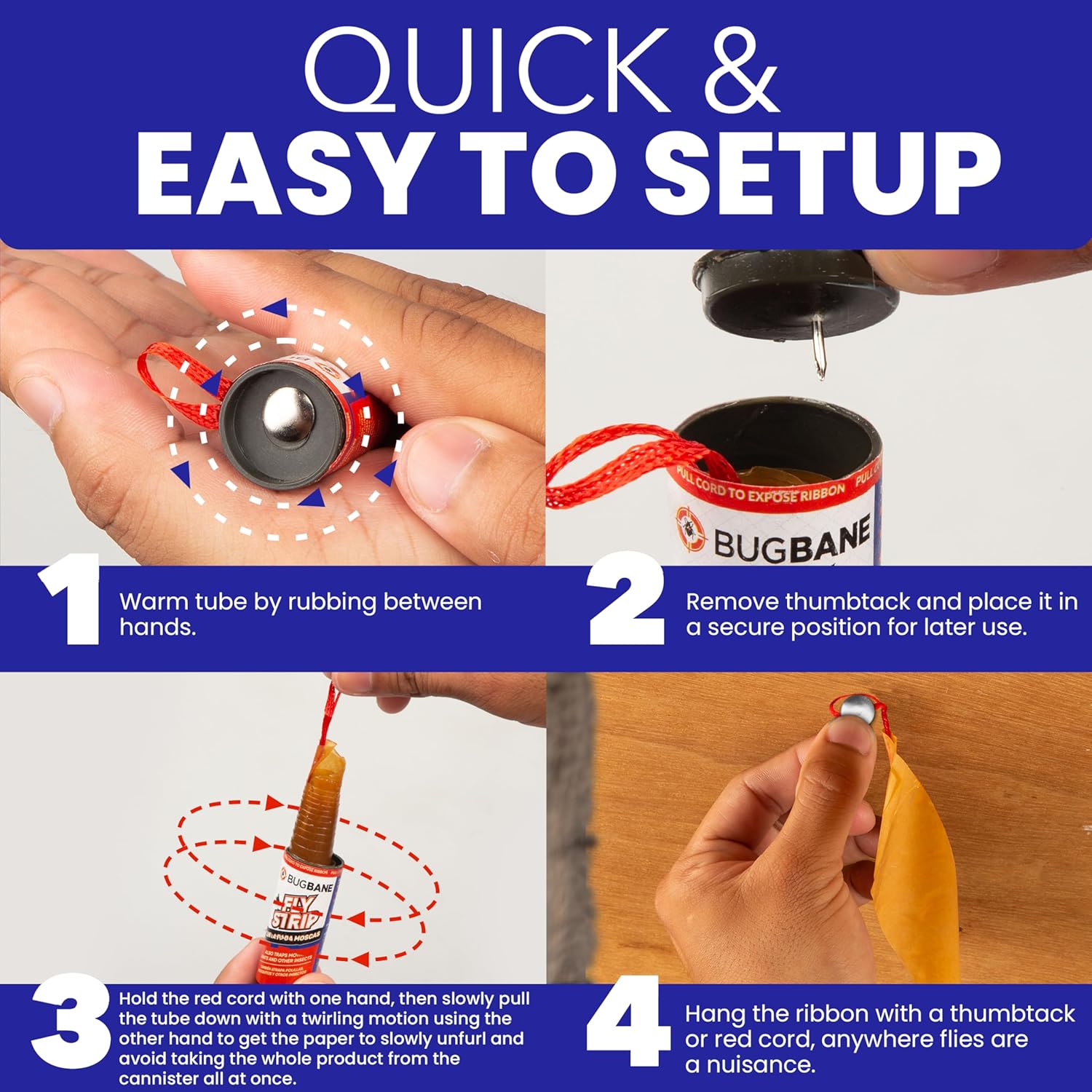 Fly Strips Indoor Sticky Hanging 24pk with Pins. Non Toxic Outdoor Fly Trap Indoor for Home. Flies Tape Paper Trap Ribbon Roll for House Gnat Fruit and Housefly. Bug Catchers for Inside Home Flypaper-VerdiqueGarden