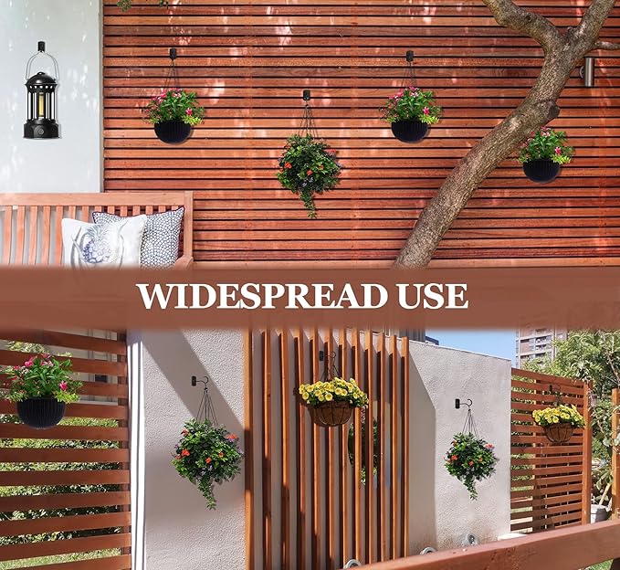 6in Plant Hooks,4Pack Ceiling Hooks for Hanging Plants,Lights,Planters,Lanterns,Hanging Bird Feeders,Wind Chimes,Indoor&Outdoor Decoration Wall Hooks Black-VerdiqueGarden