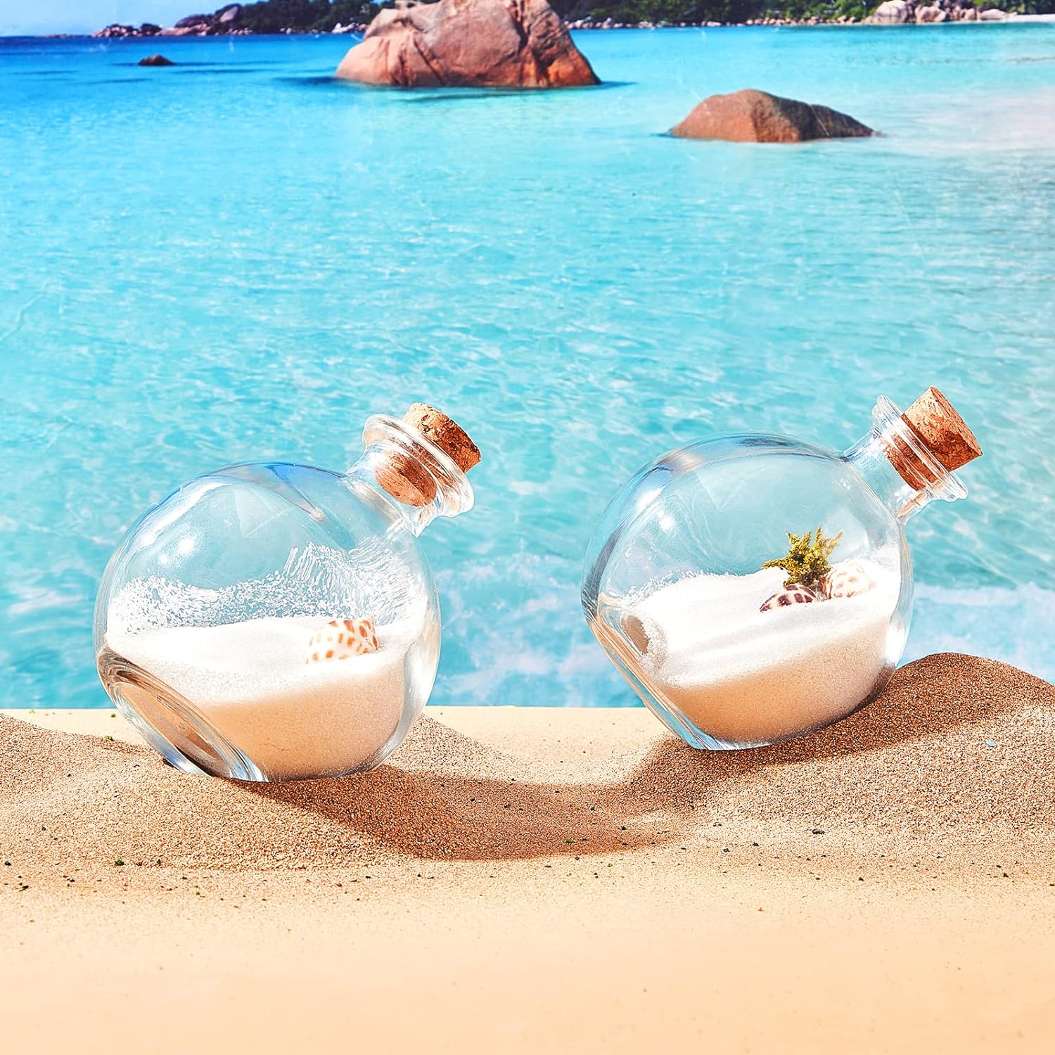 Tessco for you 12 Pcs Potion Bottles Round Glass Clear Potion Jars 8.5 oz Spherical Decorative Witch Bottles Wizard Stuff for Liquor Halloween Decoration DIY Art Crafts Gift (Classic)-VerdiqueGarden