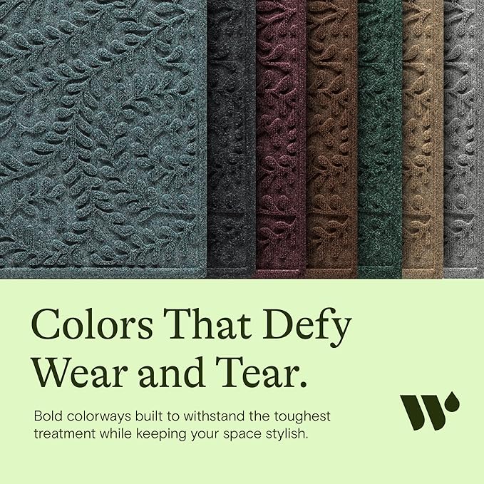 Bungalow Flooring Waterhog Stair Treads (Set of 4) – 8 1/2 x 30 Inches, Durable, Water-Trapping, Indoor/Outdoor Floor Covering, Boxwood Collection – Made in USA, Bluestone