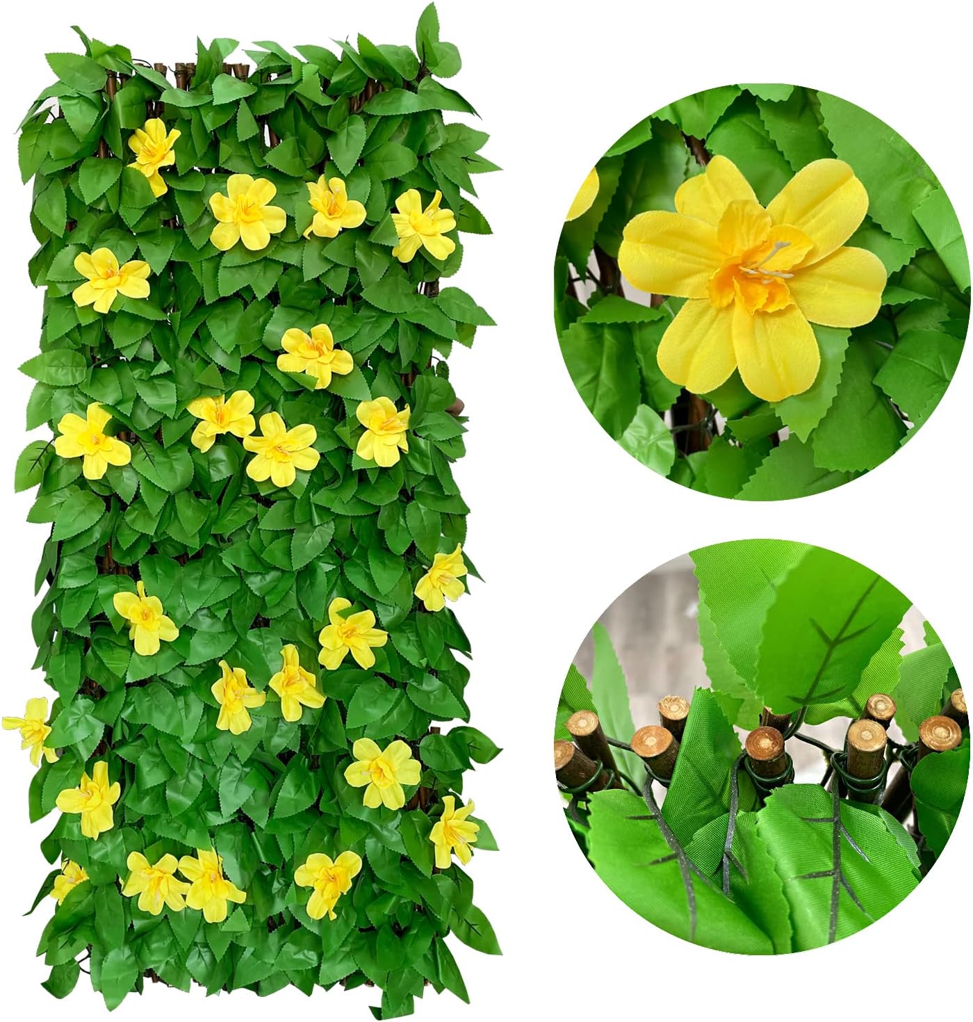 Expandable Fence Privacy Screen for Balcony Patio Outdoor,Decorative Faux Ivy Fencing Panel,Artificial Hedges (Single Sided Leaves)-VerdiqueGarden