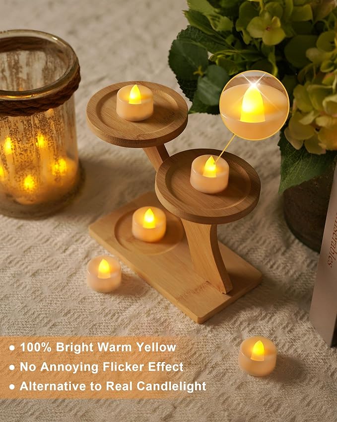 BEICHI Flameless Candles, 12Pack Battery Operated Candles, LED Tea Lights Candles Battery Operated, Flickering Fake Candles for Wedding Halloween Christmas Diwali- Warm Yellow-VerdiqueGarden