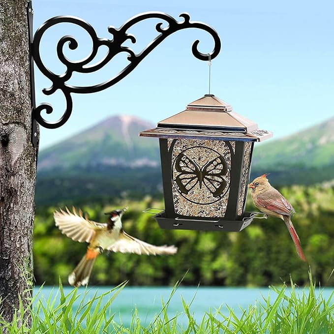 Hanging Planter Brackets 12-Inch 2 Pcs,Outdoor Hanging Brackets Wall Hook Heavy Duty Planter Brackets,Black Iron Planters Hook Indoor/Outdoor Planter Hanger Hooks-VerdiqueGarden