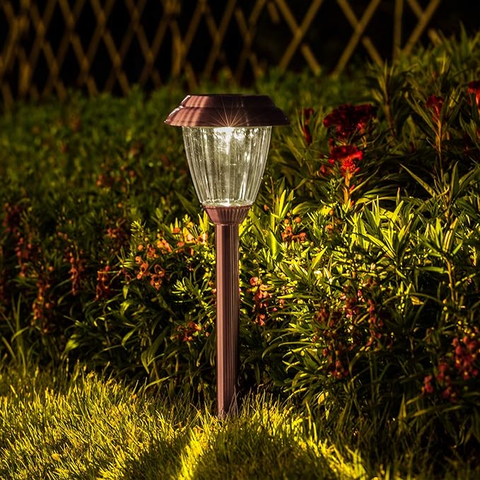 Solar Lights Outdoor - 8 Pack Copper Garden Walkway Lights Solar Powered Waterproof for Garden, Lawn, Yard, Pathway-VerdiqueGarden