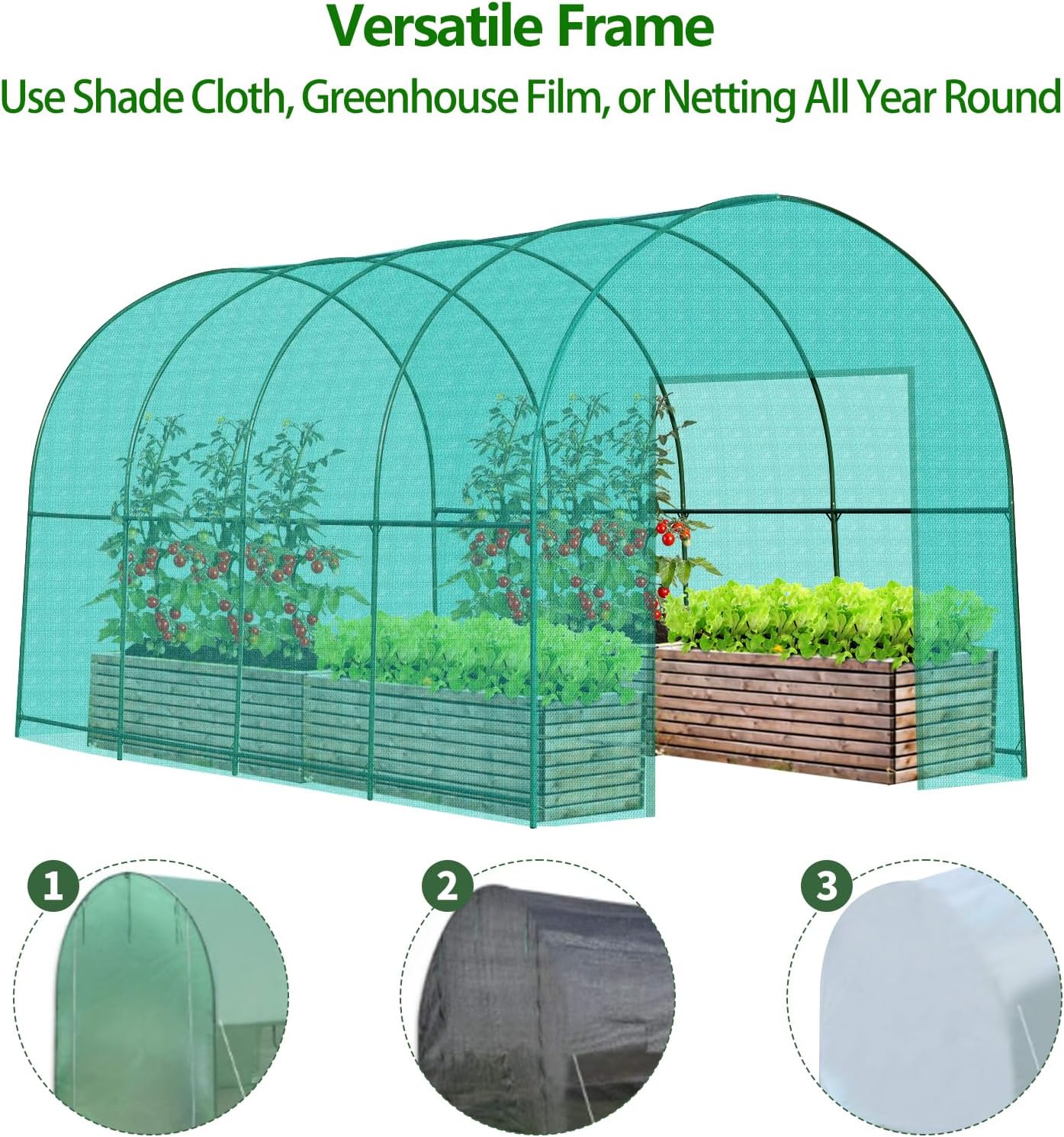 Large Garden Support Arch Frame for Climbing Plants, 13.1 x 7.05 x 7.22 ft Heavy Duty Plant Climbing Arbor Arch, Multi-Purpose Support Frame for Vines, Weddings & Backyard Decoration-VerdiqueGarden