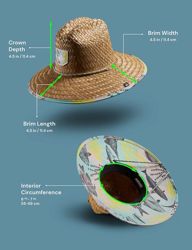 Straw Hat for Men & Women | Lifeguard Hat, Beach Hat & Sun Hat | UPF 50+ Wide Brim for Sun Protection | One Size | Hemlock-VerdiqueGarden