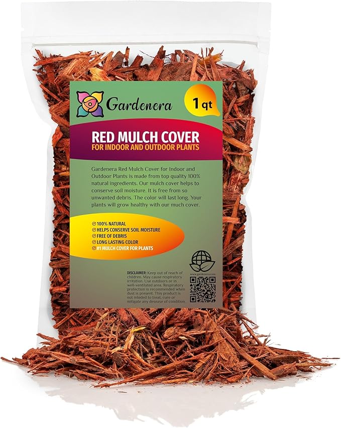 Premium Red Mulch Cover - Enhance Your Landscape with Vibrant Color and Nutrient-Rich Benefits - 1 Quart-VerdiqueGarden