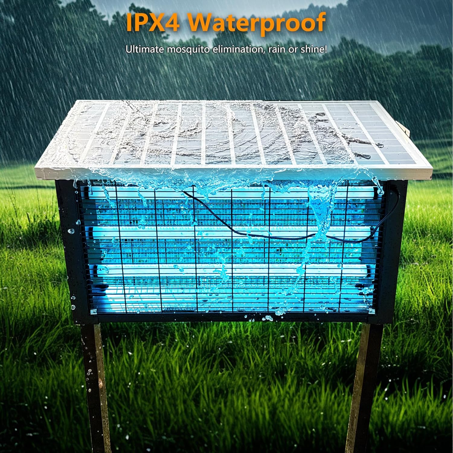 Powerful Super Large Solar Bug Zapper Outdoor for 8000 sq.ft, Poartable Rechargeable Mosquito Zapper with High Powered, Cordless Solar Zapper for Patio Garden Backyard RV Camping with 30W Solar Panel-VerdiqueGarden