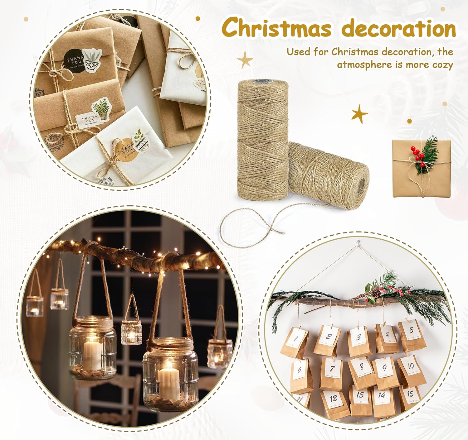 Garden Twine, 656 Feet Jute Twine,Baling Twine, Plant String, Garden Twine for Climbing Plants,Tomatoes, Crafting Floristry-VerdiqueGarden