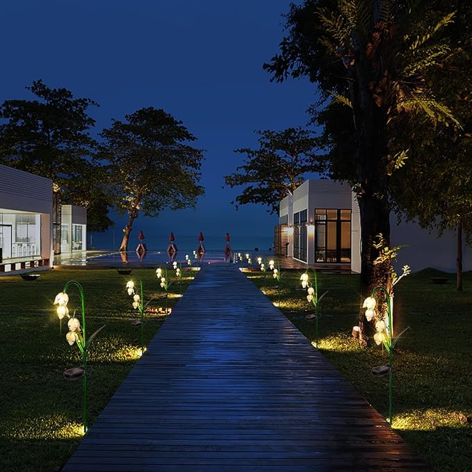 VCUTEKA Solar Garden Decor Stake Outdoor Light Glass Flower Stake for Yard Lawn Decor Backyard Decorations-VerdiqueGarden