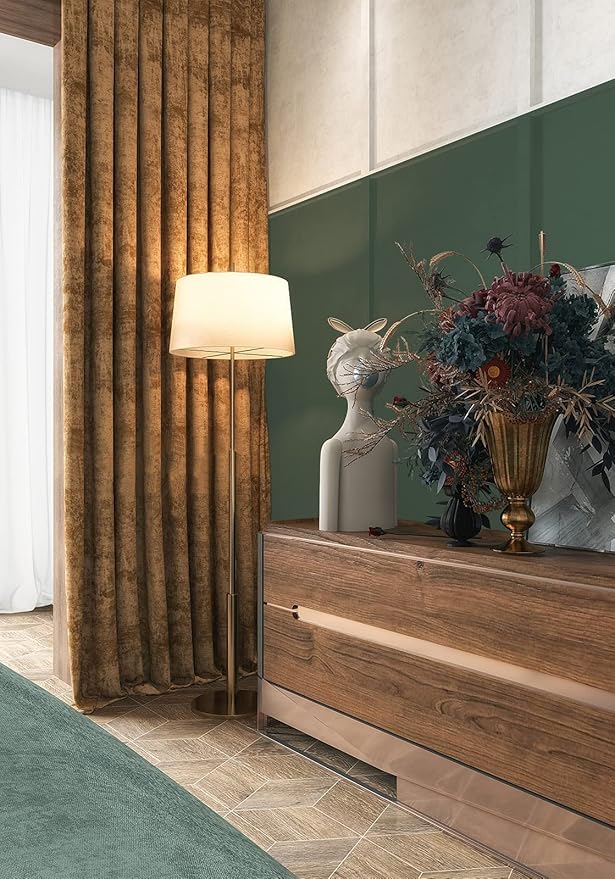 Dimoon 787''x17.7'' Green Peel and Stick Wallpaper Contact Paper Modern Self Adhesive Wall Paper Removable Renter Friendly Textured Solid Color Shelf Cabinet Vinyl Roll (787''x17.7'',Dark Green)-VerdiqueGarden