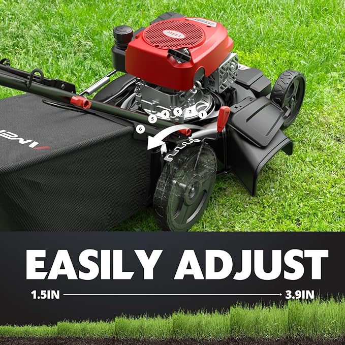 Gas Lawn Mower, 21" with 144cc 4-Cycle OHV Engine 3-in-1 Walk-Behind Push Lawn Mower (AV8621P1)-VerdiqueGarden