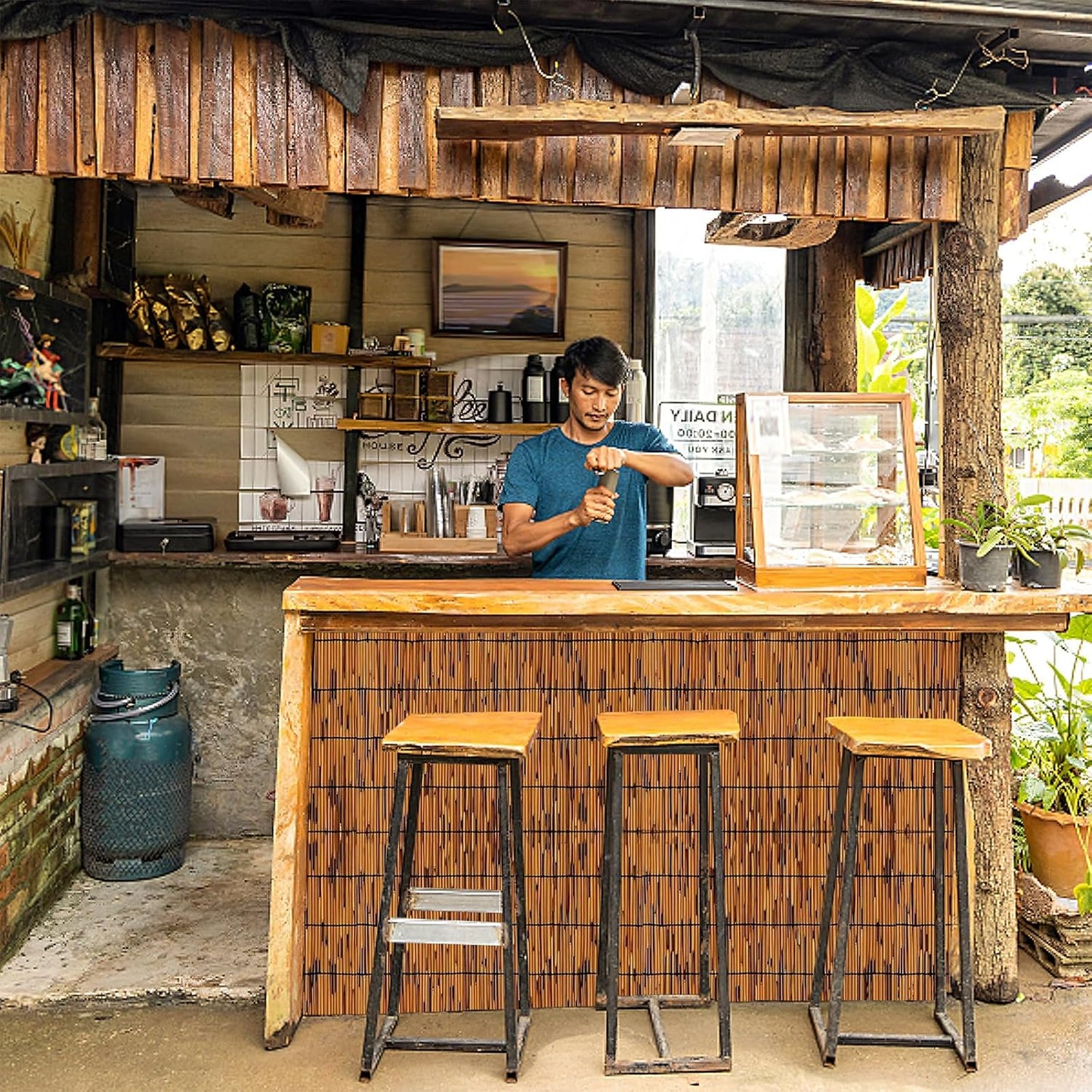 Natural Reed Fencing Rolls, Decorative Bamboo Fencing 4 ft High Roll Reed Screen Curtain, Natural Reed Bamboo Fencing for Outdoor Balcony Patio Garden Backyard (Light Russet), LWZLTH7-VerdiqueGarden