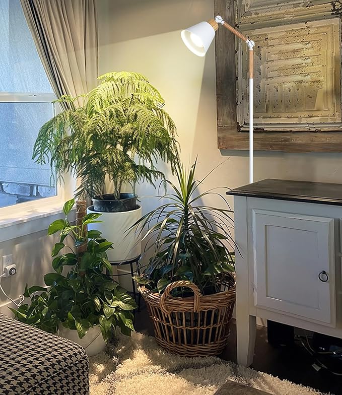 HMVPL Grow Lights for Indoor Plants Full Spectrum, Plant Lights for Indoor Growing with 20W COB Grow Light Blub, 4/8/12H Timer, Standing Tall Grow Lamp for Middle Large Plants(75'', Height Adjustable)-VerdiqueGarden