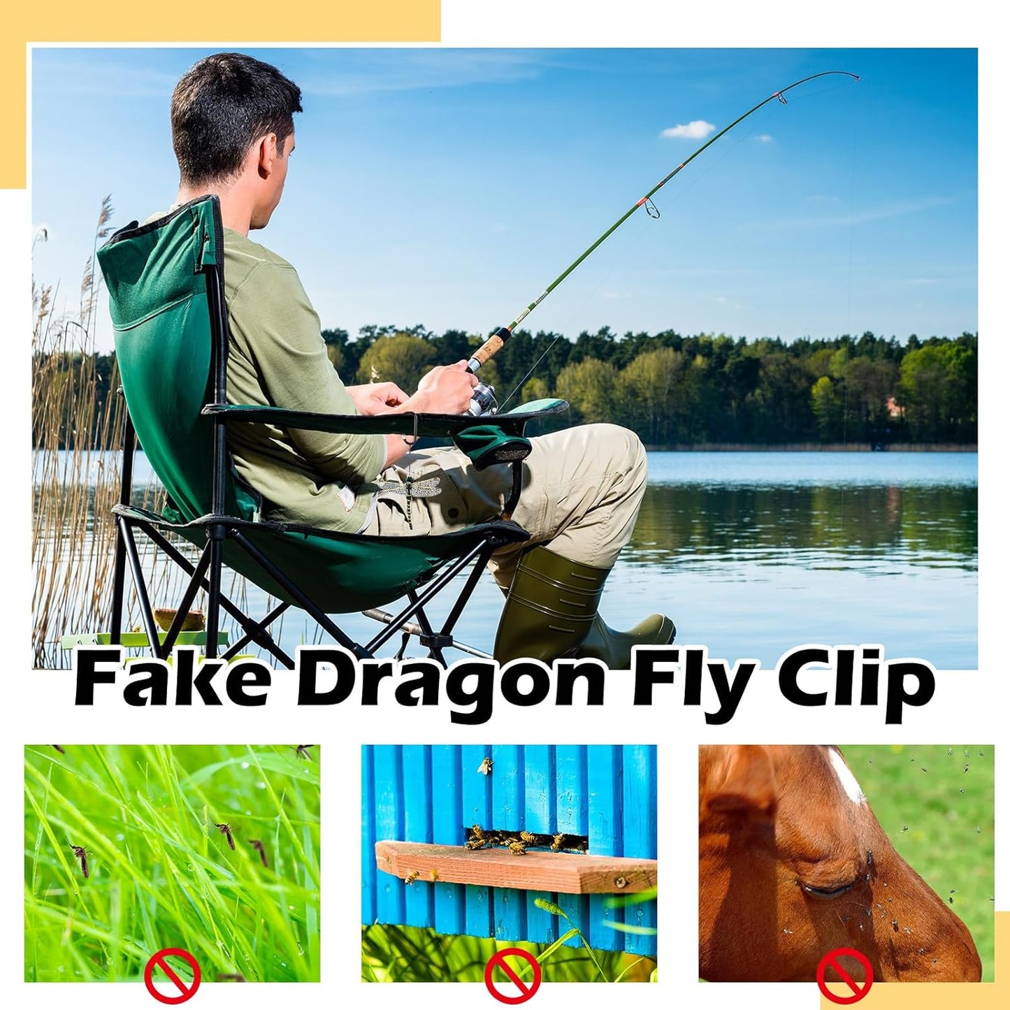 Qualirey 2pcs Dragonfly Hat Clip 2.2inch Realistic Dragonfly Clip with Hook Attach to Backpack Hat Keychain for Indoor Yard Garden Plant Decor-VerdiqueGarden