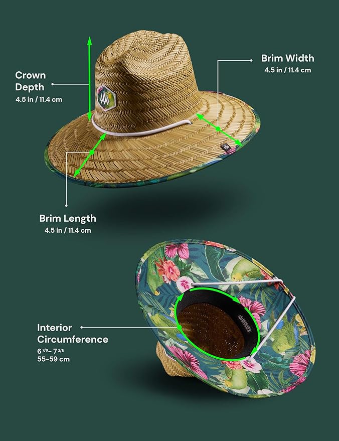 Straw Hat for Men & Women | Lifeguard Hat, Beach Hat & Sun Hat | UPF 50+ Wide Brim for Sun Protection | One Size | Hemlock-VerdiqueGarden