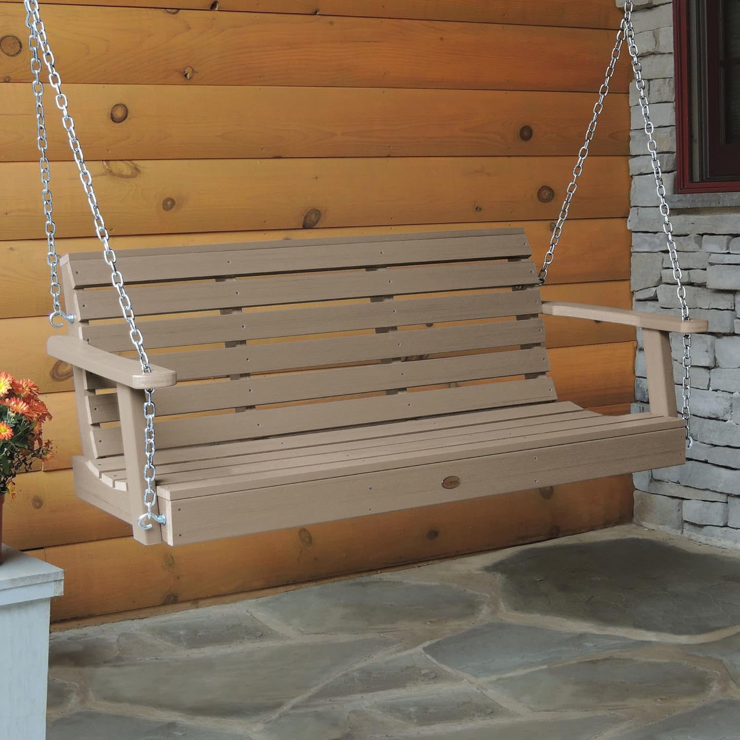 Highwood Weatherly Porch Swing 5 Feet, Woodland Brown-VerdiqueGarden