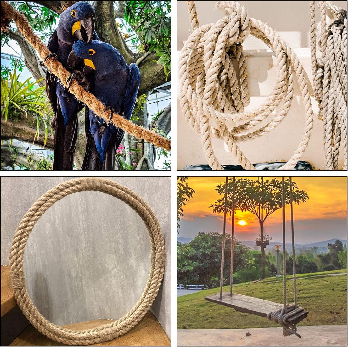 JOIKIT 1/2 Inch 164 Feet Natural Jute Rope, 12mm Thick Twisted Hemp, Jute Twine Manila for Crafts, Gardening, Bundling, Home Decoration-VerdiqueGarden