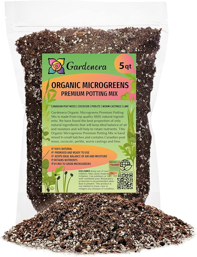 Organic Microgreens Premium Potting Mix: Superior Nutrient Retention and Plant Vitality - 5 Quart-VerdiqueGarden