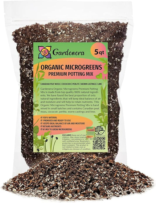 Organic Microgreens Premium Potting Mix: Superior Nutrient Retention and Plant Vitality - 5 Quart-VerdiqueGarden