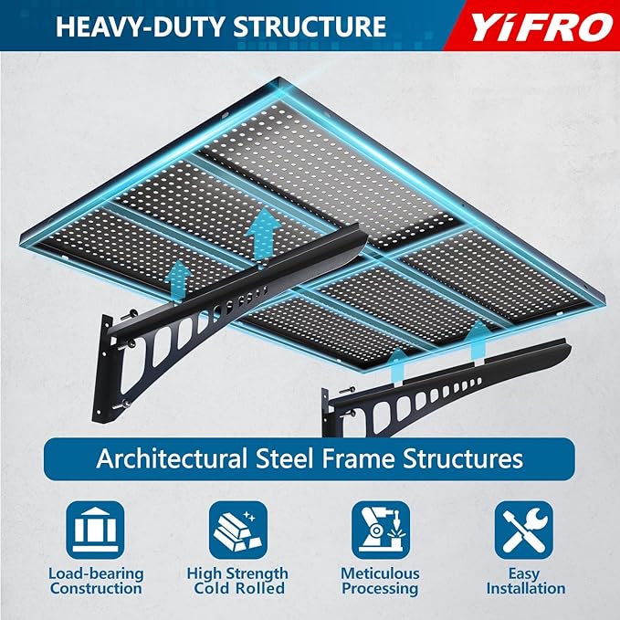 2-Pack 2x3ft Heavy Duty Garage Wall Shelving, 500 lbs Load Capacity, Garage Shelving Wall Mounted, Garage Storage Rack with Hooks, Black-VerdiqueGarden