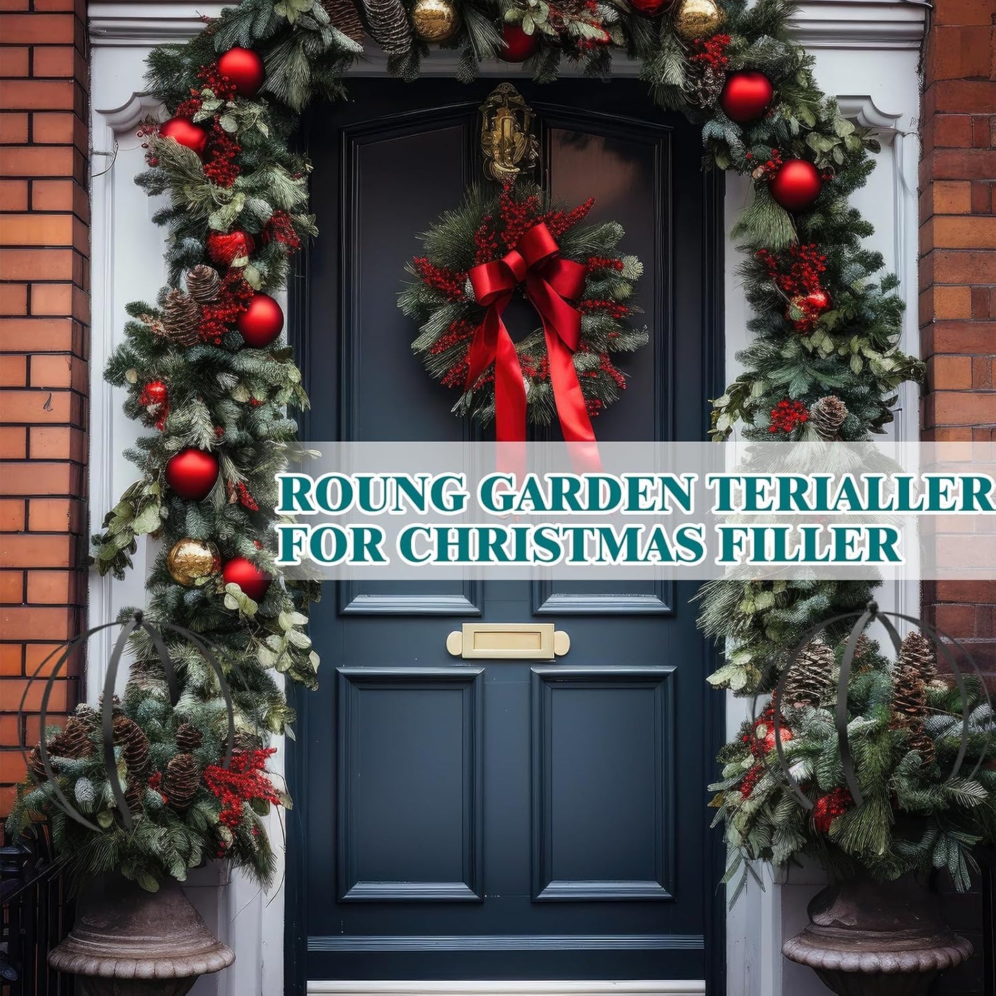 Set of 4 Large Metal Trellis Obelisks Sturdy Round Circle Trellis for Climbing Plant Support Indoor Outdoor Potted Vines, Cucumbers & Flowers, Patio Doorway Garden Decor (18.5"x15")-VerdiqueGarden