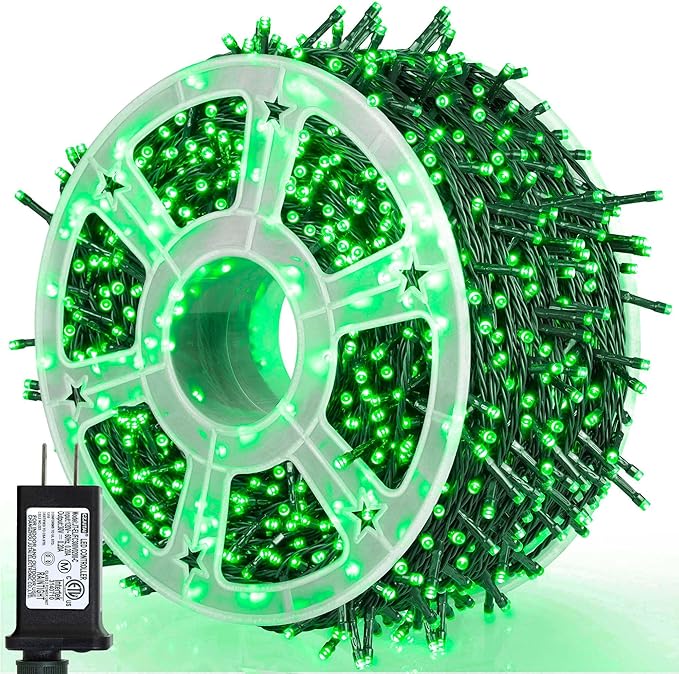 164Ft 500 LED St Patrick's Day Lights, Waterproof 8 Twinkle with Memory Functions Green String Lights for Indoor Outdoor Tree Garden Decoration (Green)-VerdiqueGarden