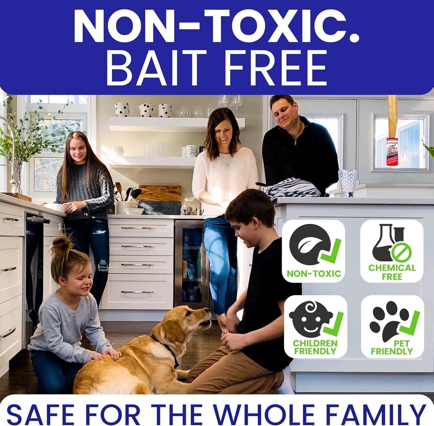 Fly Strips Indoor Sticky Hanging 24pk with Pins. Non Toxic Outdoor Fly Trap Indoor for Home. Flies Tape Paper Trap Ribbon Roll for House Gnat Fruit and Housefly. Bug Catchers for Inside Home Flypaper-VerdiqueGarden