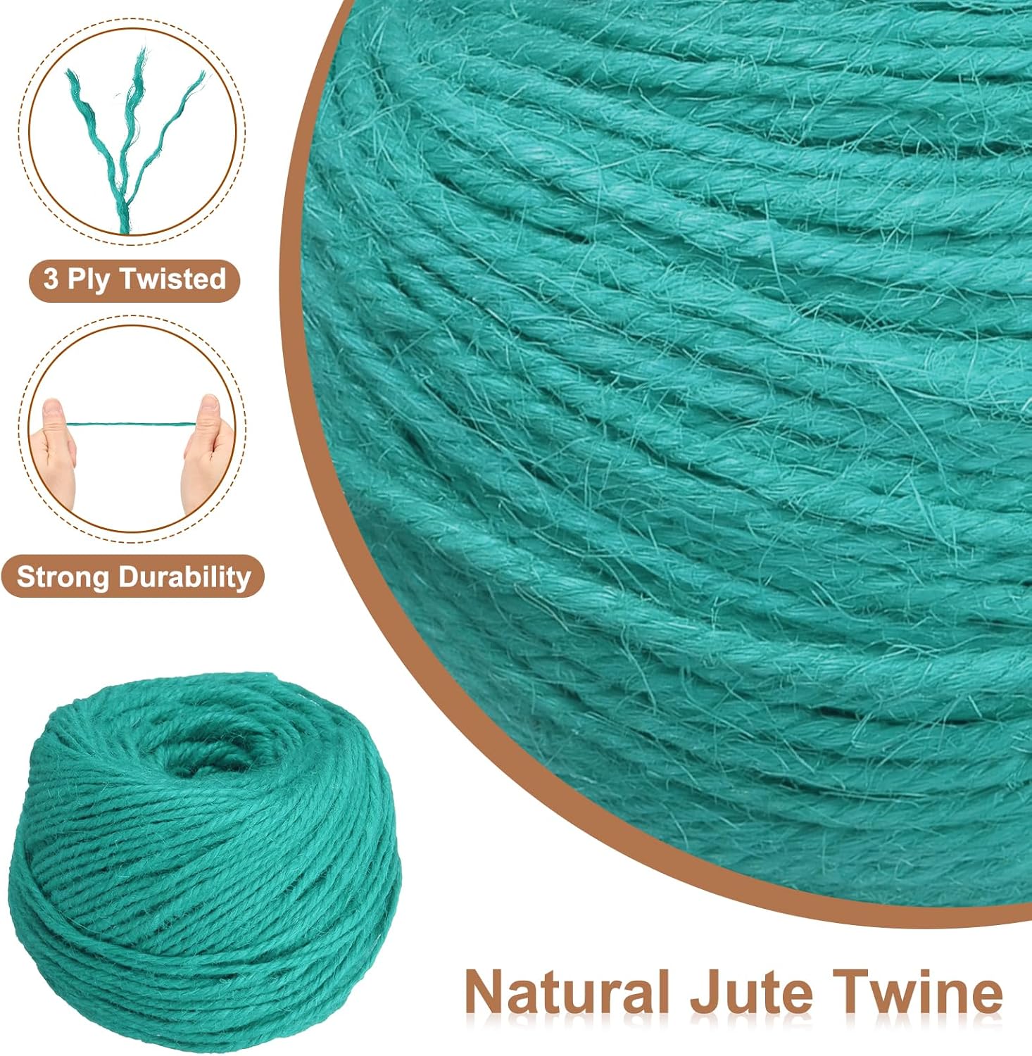 uxcell 328 Feet Natural Jute Twine String,3mm Thin Garden Twine Rope Colored Plant String Cord for DIY Art Crafts Gift Wrapping Decoration Packing Gardening Plant Hanger,Bright Blue-VerdiqueGarden