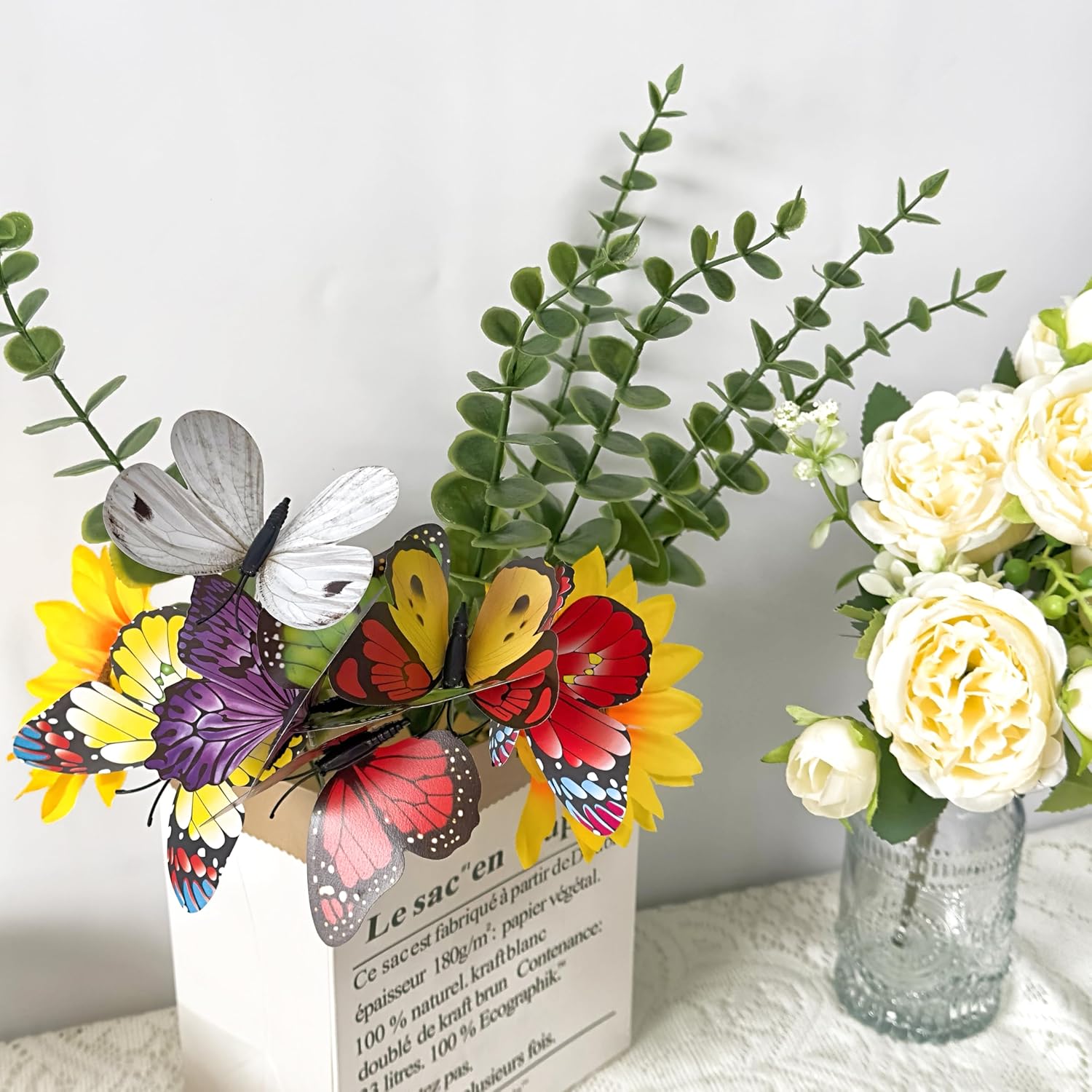 20pc Butterfly Stakes, 9.8in 3D Butterfly Garden Ornaments - Patio Decor for Indoor, Outdoor, Yard & Christmas-VerdiqueGarden