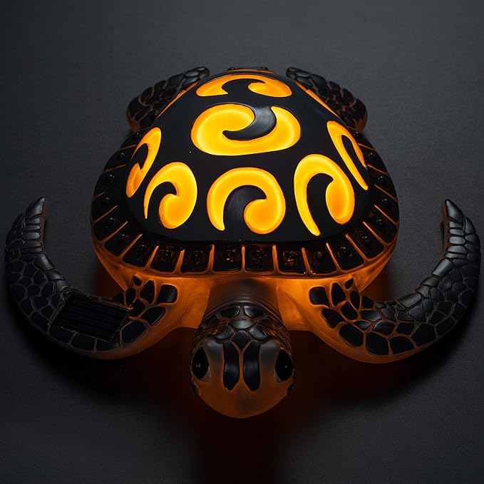 VP Home Tribal Sea Turtle Solar Powered Outdoor Decor Garden Light with LED Glowing Shell Great Addition for Your Garden, Decorations for Outside Patio Lawn Yard-VerdiqueGarden