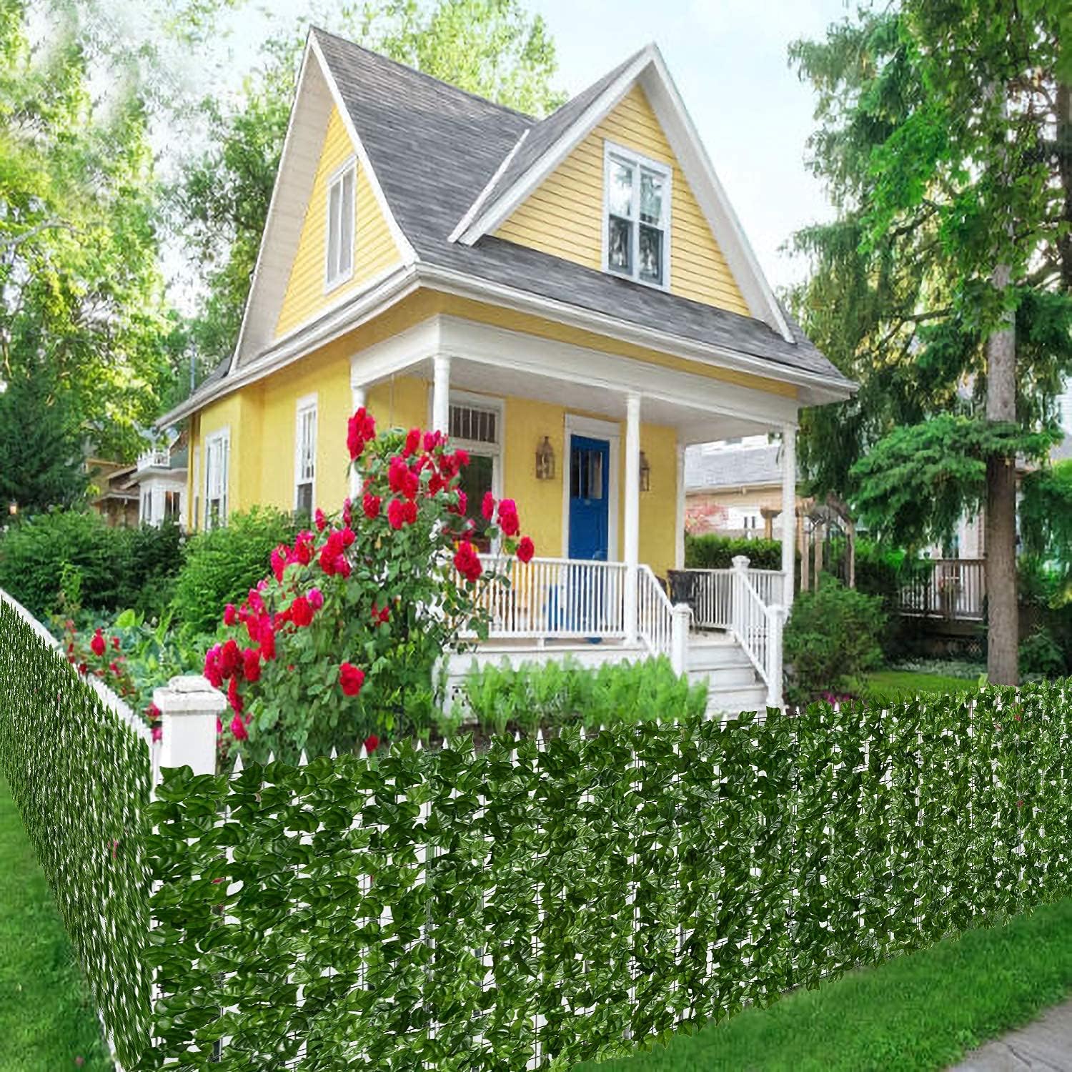 DearHouse Artificial Ivy Privacy Fence, 118x59in Artificial Hedges Fence and Faux Ivy Vine Leaf Decoration for Outdoor Garden Decor-VerdiqueGarden