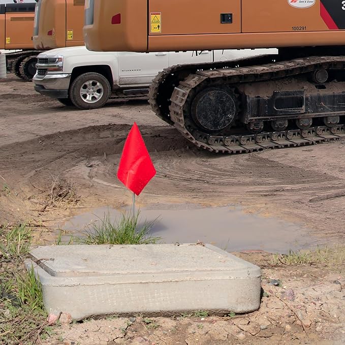 Zozen 50Pack Red Marking Flags, Writable/15x4x5 Inch, Yard Flags for Lawn & Irrigation & Landscape & Sprinkler & Survey & Dog Training.-VerdiqueGarden